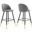 Cordial Fabric Bar Stools - Set of 2 In Light Gray