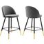 Cordial Performance Velvet Counter Stools - Set Of 2 EEI-4529-GRY