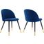 Cordial Performance Velvet Dining Chairs - Set of 2 In Navy