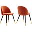 Cordial Performance Velvet Dining Chairs - Set of 2 In Orange