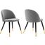 Cordial Upholstered Fabric Dining Chairs - Set of 2 In Light Gray