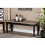 Corey Modern and Contemporary Sand Fabric Upholstered and Dark Brown Finished Wood Dining Bench