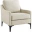 Corland Beige Upholstered Fabric Arm Chair
