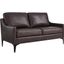 Corland Brown Leather Loveseat