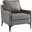 Corland Gray Leather Arm Chair