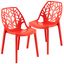 Cornelia Dining Chair Set of 2 In Solid Red