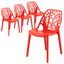 Cornelia Dining Chair Set of 4 In Solid Red