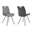Coronado Contemporary Dining Chair Set of 2 In Gray Powder Coated Finish and Pewter Fabric