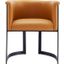 Corso Leatherette Dining Chair With Metal Frame In Tan