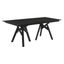 Cortina 79 Inch Mid-Century Modern Black Wood Dining Table with Black Legs