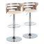 Cosi Adjustable Barstool Set of 2 In Grey and Cream