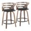 Cosini 24 Inch Fixed Height Counter Stool Set of 2 In Black