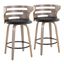 Cosini 26 Inch Fixed Height Counter Stool Set of 2 In Black