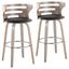 Cosini 30 Inch Fixed Height Barstool Set of 2 In Black and Chrome