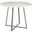 Cosmo Contemporary Dining Table In Black Metal And White Marble Top