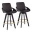 Cosmo Swivel Fixed Height Counter Stool Set of 2 In Black