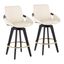 Cosmo Swivel Fixed Height Counter Stool Set of 2 In Cream