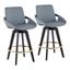 Cosmo Swivel Fixed Height Counter Stool Set of 2 In Grey