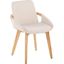 Cosmo Mid-Century Chair In Natural Bamboo And Cream Fabric