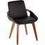 Cosmo Mid-Century Chair In Walnut And Black Faux Leather