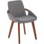 Cosmo Mid-Century Chair In Walnut Bamboo And Grey Noise Fabric