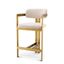 Counter Stool In Donato Brushed Brass Finish Boucle Cream