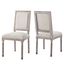 Court Beige Dining Side Chair Upholstered Fabric Set of 2