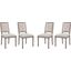 Court Beige Dining Side Chair Upholstered Fabric Set of 4