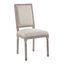 Court Beige Vintage French Upholstered Fabric Dining Side Chair