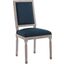 Court French Vintage Upholstered Fabric Dining Side Chair EEI-4661-NAT-BLU
