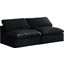 Cozy Black Velvet Cloud-Like Comfort Modular Armless Sofa 634Black-S78