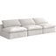 Cozy Cream Velvet Cloud-Like Comfort Modular Armless Sofa 634Cream-S117