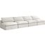 Cozy Cream Velvet Cloud-Like Comfort Modular Armless Sofa 634Cream-S156