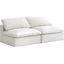 Cozy Cream Velvet Cloud-Like Comfort Modular Armless Sofa 634Cream-S78