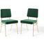 Craft Dining Side Chair Performance Velvet Set of 2 In Gold and Green