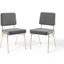 Craft Dining Side Chair Performance Velvet Set of 2 In Gold Gray