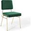 Craft Performance Velvet Dining Side Chair In Gold and Green