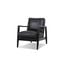 Craftsman Matte Black Frame And Leather Accent Chair