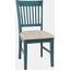 Craftsman Slat-Back Upholstered Desk Chair In Antique Blue