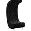Crescent Velvet Accent Chair In Black