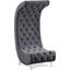 Crescent Velvet Accent Chair In Grey