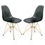 Cresco Molded Eiffel Side Chair Set of 2 In Transparent Black