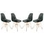 Cresco Molded Eiffel Side Chair Set of 4 In Transparent Black