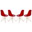 Cresco Molded Eiffel Side Chair Set of 4 In Transparent Red