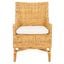 Cristen Rattan Accent Chair with Cushion in Natural and White