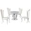 Crownie Faux Marble 5-Piece Round Dining Set In Cream and Silver