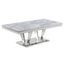 Crownie Rectangle Faux Marble Coffee Table In Silver