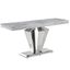 Crownie Rectangle Faux Marble Console Table In Silver