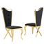 Crownie Velvet Dining Chairs Set of 2 In Black and Gold