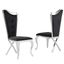 Crownie Velvet Dining Chairs Set of 2 In Black and Silver